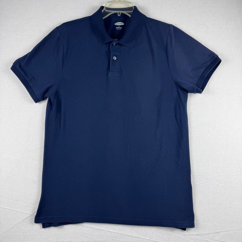Old Navy Mens Built-In Flex Polo Shirt Navy Blue Short Sleeve Medium